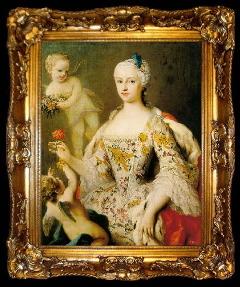 framed  Jacopo Amigoni infanta of Spain, daughter of King Philip V of Spain and of his wife, Elizabeth Farnese, and Queen consort of Sardinia as wife of King en:Victor Amade, ta009-2